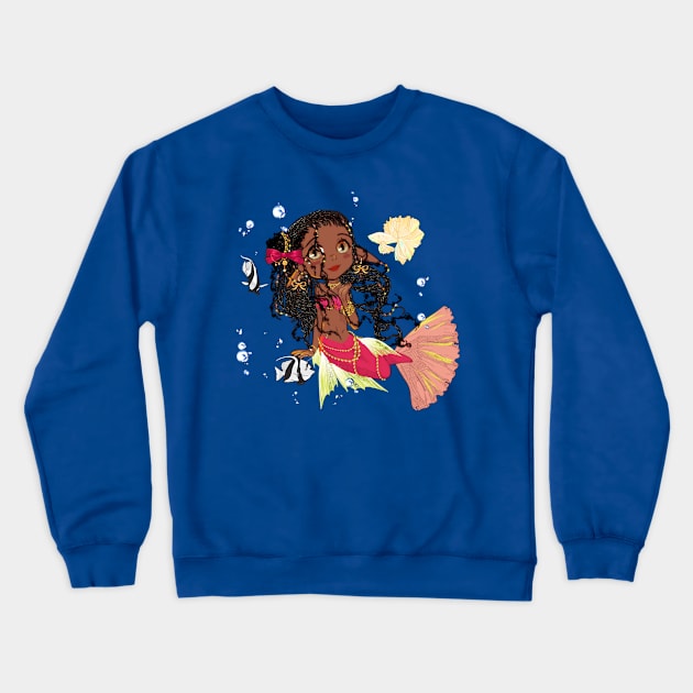 POC Red and Yellow Mermaid Crewneck Sweatshirt by Kanna Productions 